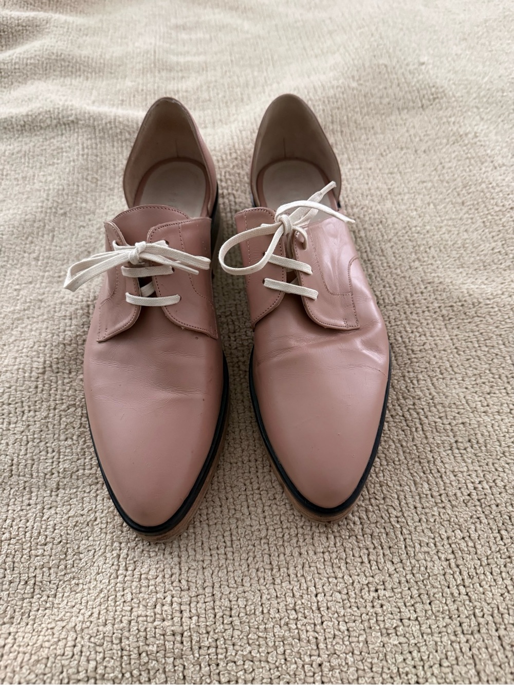 Freda Salvador Classic Women's Lace-Up Leather Oxfords - Pink size 7